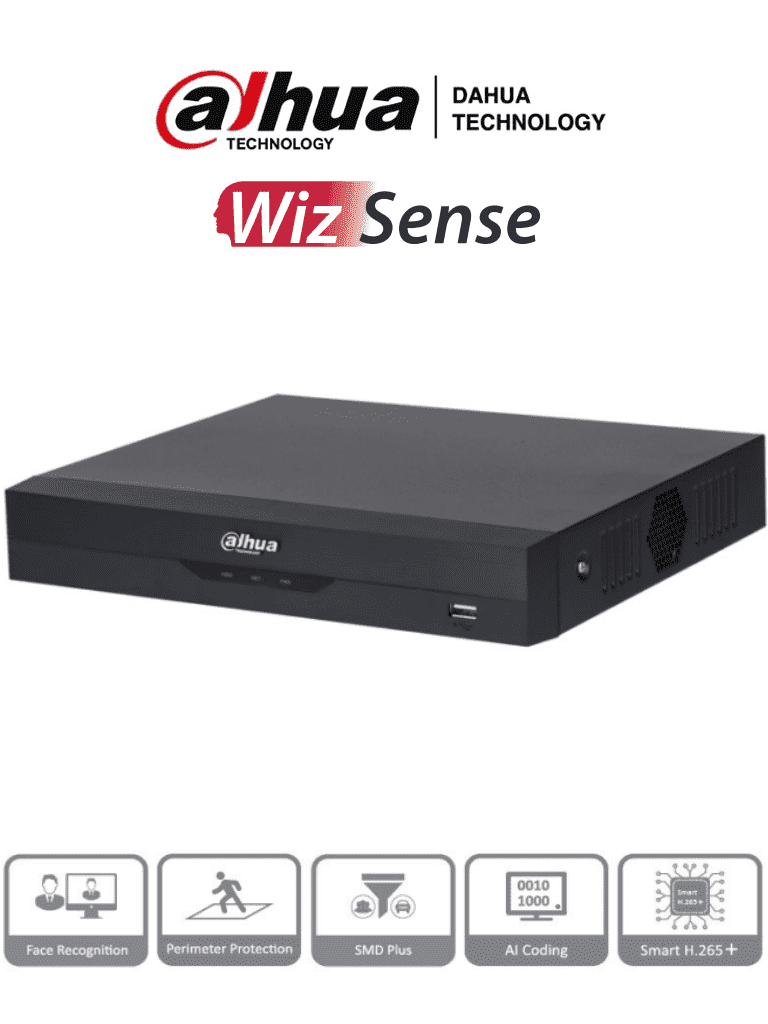 DAHUA XVR5116HS-I3 - DVR 16 Canales 5 Megapixeles Lite/ WizSense/ H.265+/ 16 Ch HDCVI +8 IP/ Hasta 24 Canales IP/ 2 Canales de Reconocimiento Facial/ SMD Plus/ Protección Perimetral/ 1 Sata/ Soporta CVI/AHD/TVI/ CVBS e IP/ IoT&POS/ #NuevoPrecio DAHUA XVR5116HS-I3 - DVR 16 Canales 5 Megapixeles Lite/ WizSense/ H.265+/ 16 Ch HDCVI +8 IP/ Hasta 24 Canales IP/ 2 Canales de Reconocimiento Facial/ SMD Plus/ Protección Perimetral/ 1 Sata/ Soporta CVI/AHD/TVI/ CVBS e IP/ IoT&POS/ #NuevoPrecio